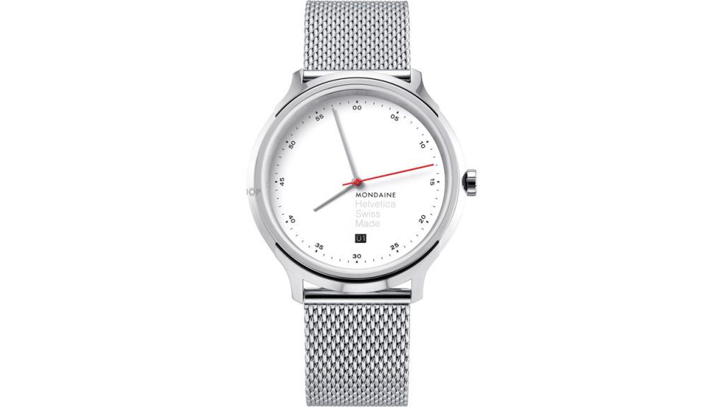cadeau de Noël design. Montre Mondaine Helvetica,