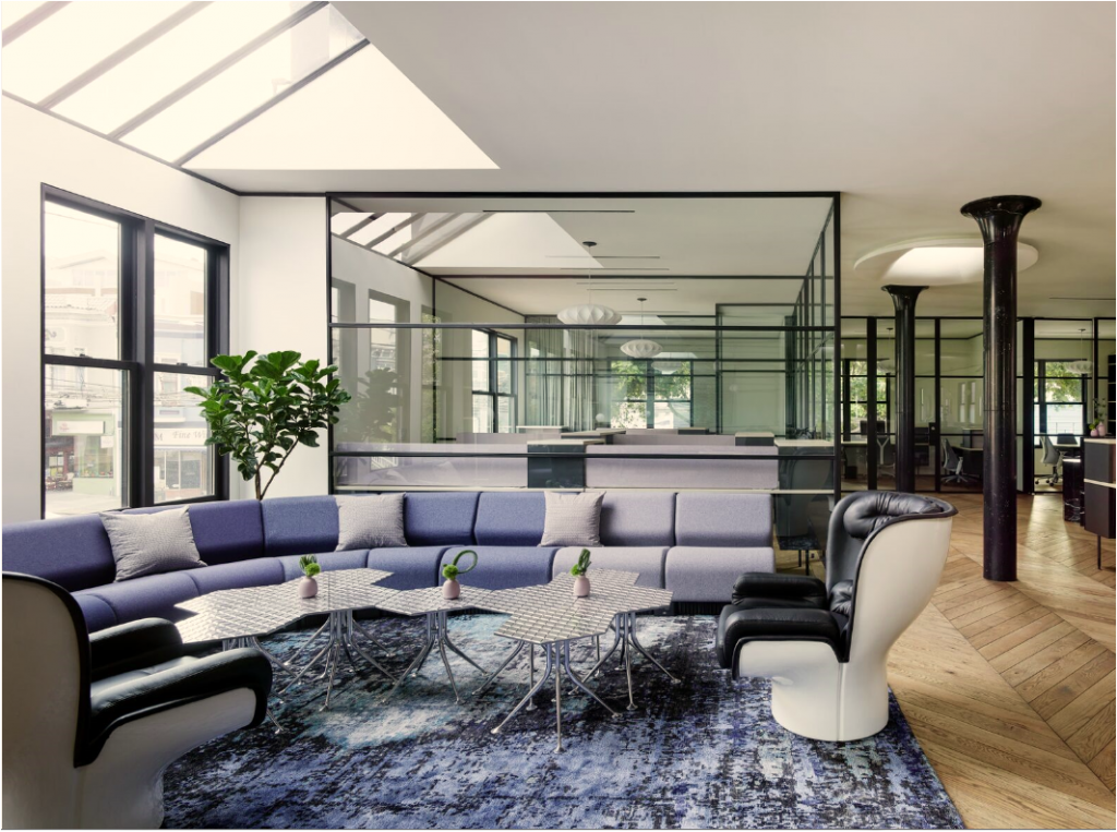 Aménagement des bureaux en coworking Canopy à San Francisco.