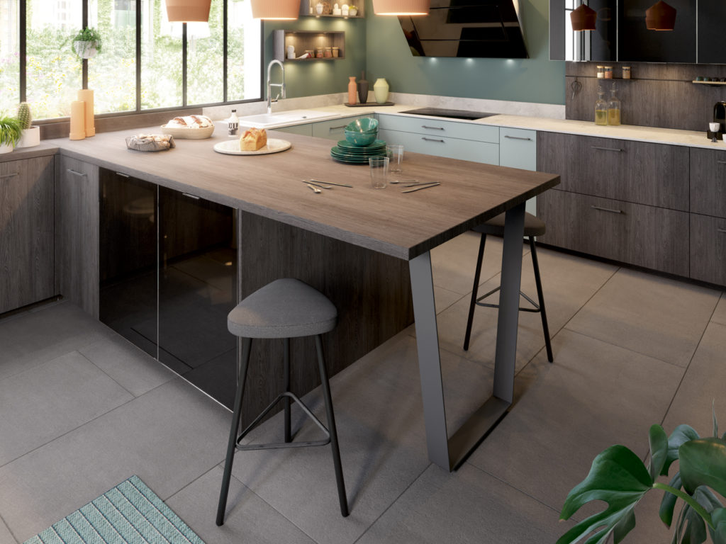 cuisine en bois design Mobalpa
