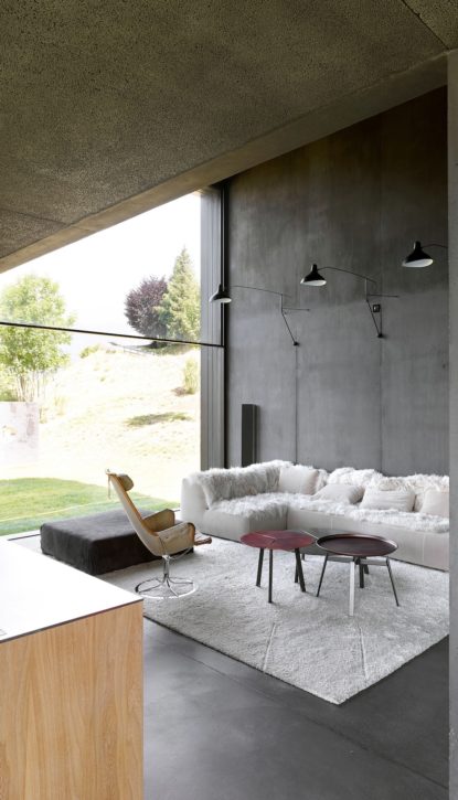 mur en béton brut décoration