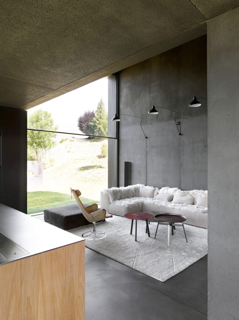 mur en béton brut décoration
