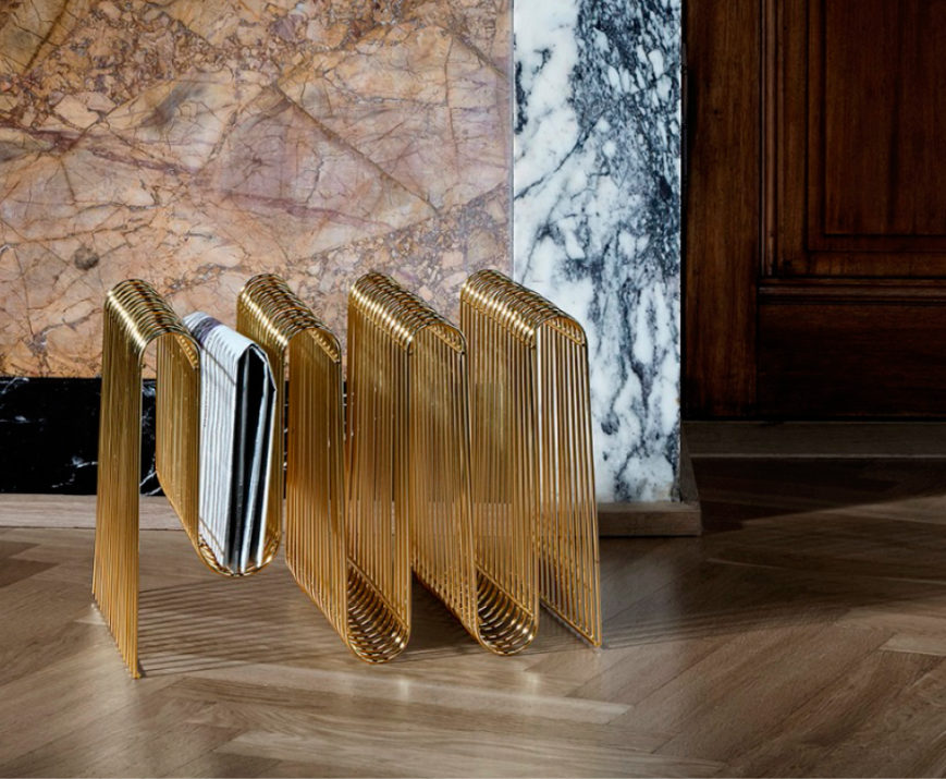 Design et décoration. Objets dorés. ATYM.