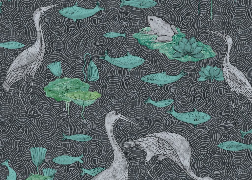 Papier peint animaux dans l'eau inspiré des contes et des mythes