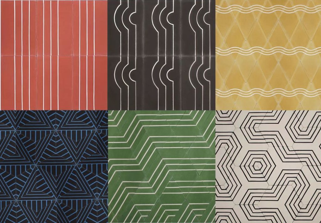 Carrelage géométrique. Tendance décoration effet graphique