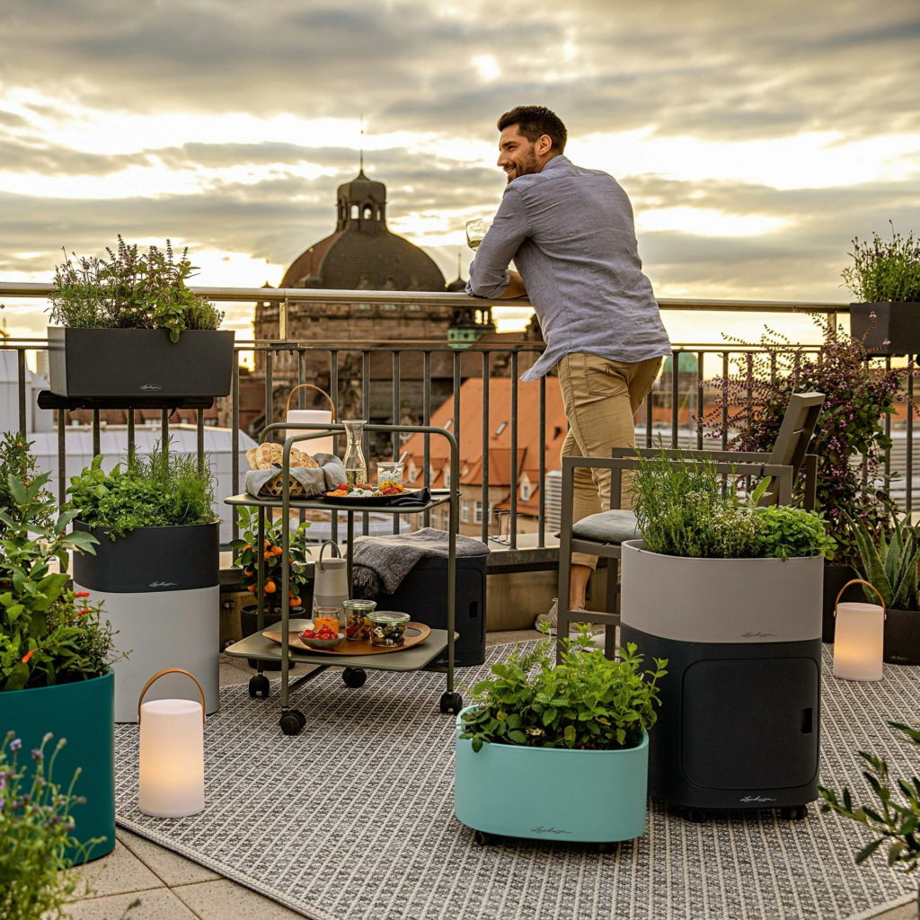 Jardinière design multifonctions pour gagner de la place sur un balcon ou une petite terrasse