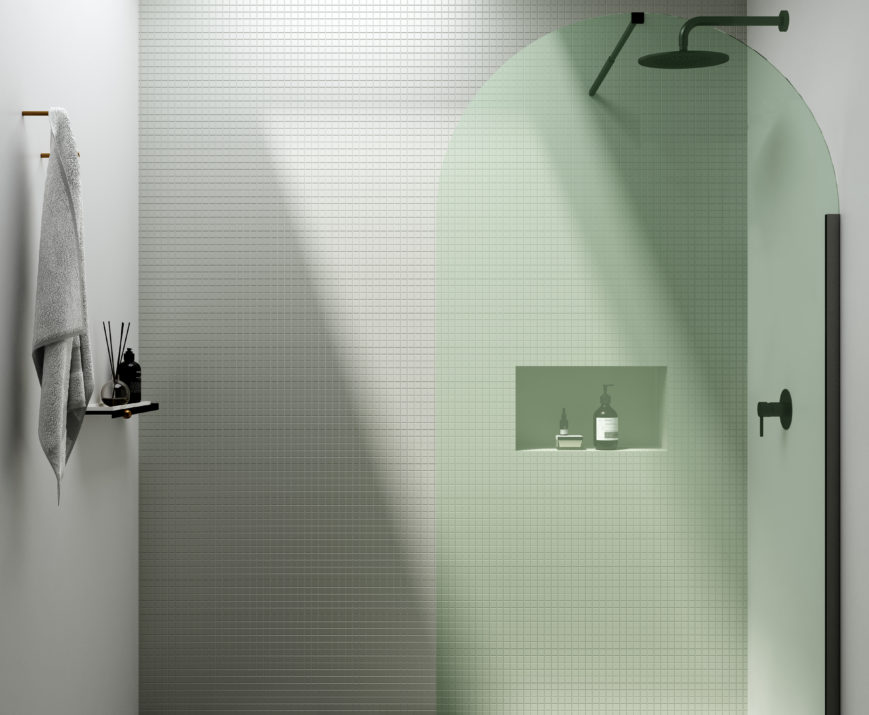 Très belle douche de plain-pied, superb walk-in shower