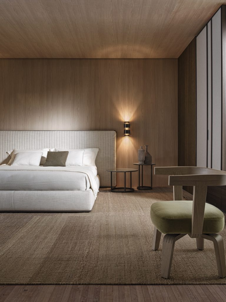Chambre et lit de luxe, moderne et contemporain