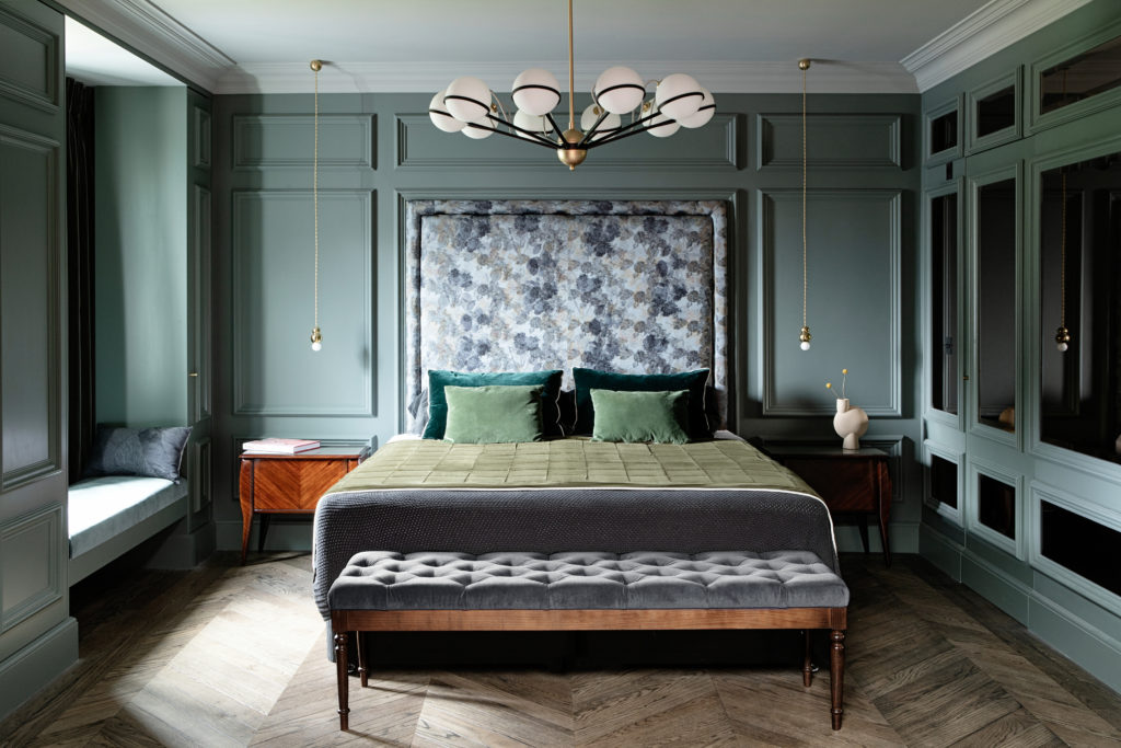 Chambre et lit de luxe, moderne et contemporain